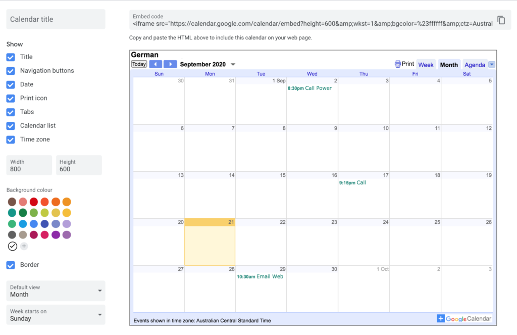 Adăugați Google Calendar la WordPress - Personalizați calendarul
