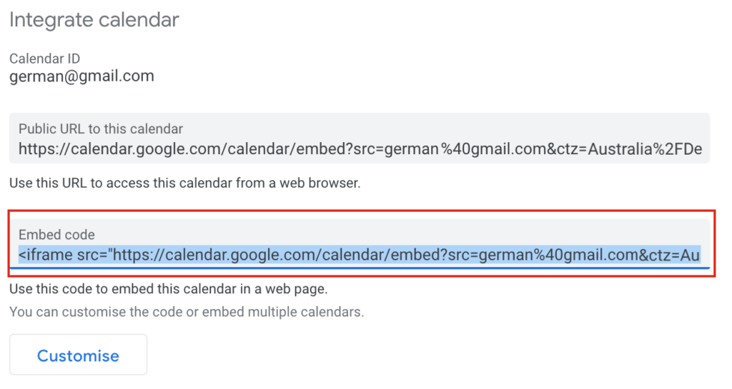 Adăugați Google Calendar la WordPress - Încorporați cod