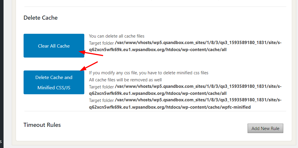 Perbaiki Divi Builder Timeout Error - Kosongkan cache