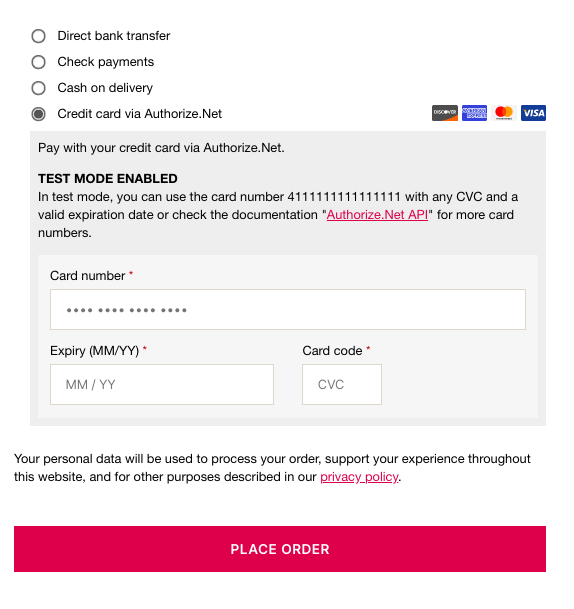 Fügen Sie Authorize.Net auch WooCommerce hinzu - Option 2