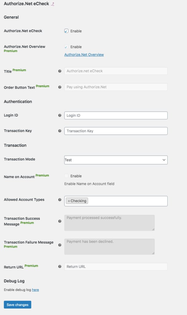Fügen Sie Authorize.Net auch WooCommerce hinzu - Option 1