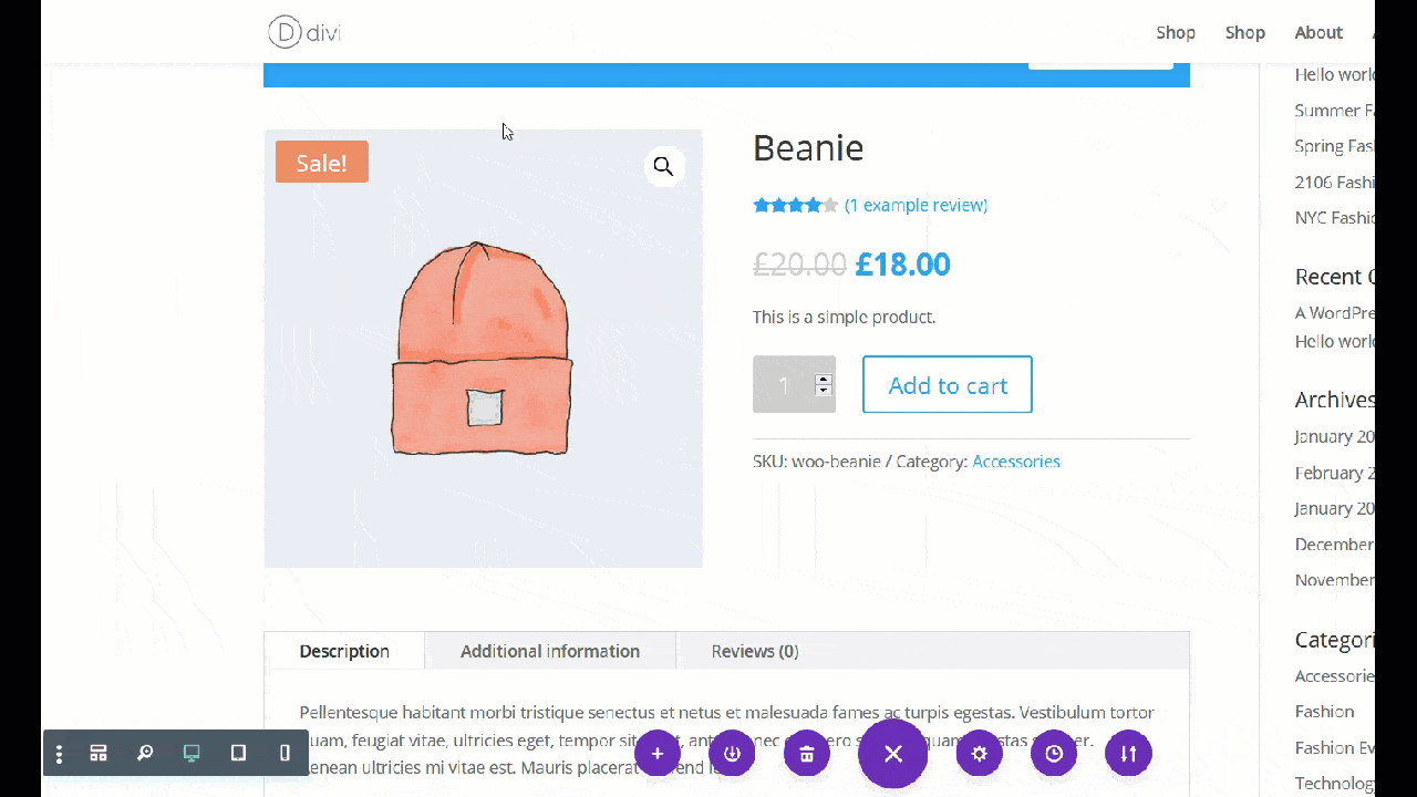 personalizați pagina produsului woocommerce în divi - adăugați în coș