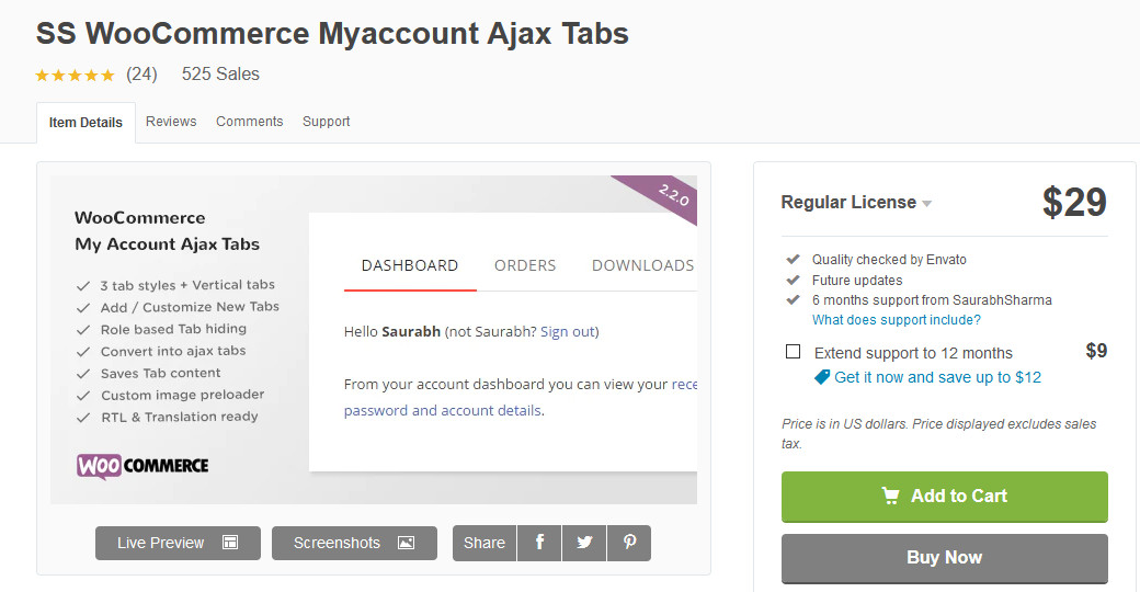 Plugins zum Anpassen meiner Kontoseite - ss woocommerce myaccount ajax tabs
