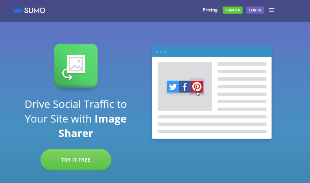 ปลั๊กอินโซเชียลมีเดียสำหรับ WordPress - ตัวแชร์รูปภาพซูโม่