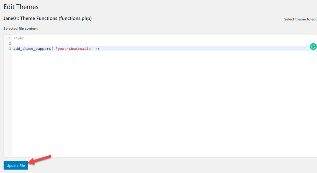 เพิ่มขนาดรูปภาพที่กำหนดเองใน wordpress - อัปเดต functions.php