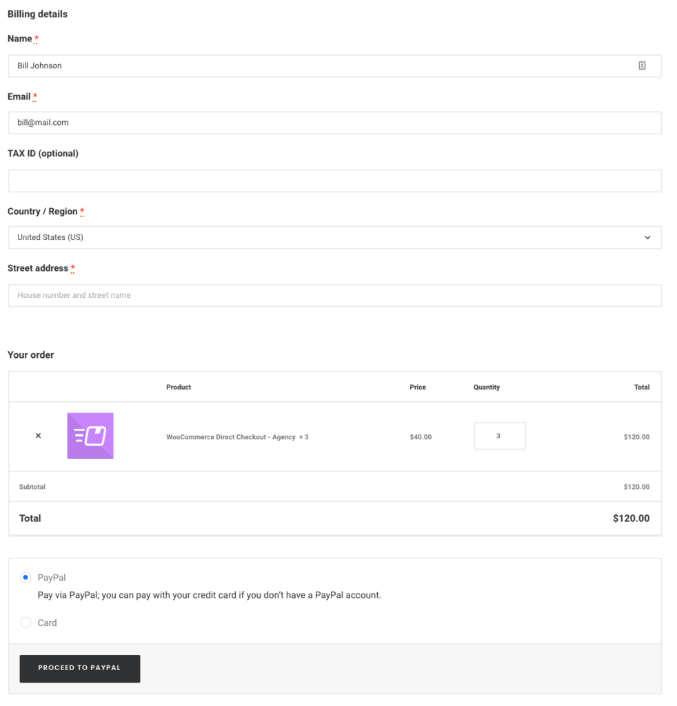 WooCommerce 单页与多页结帐 - 一页结帐