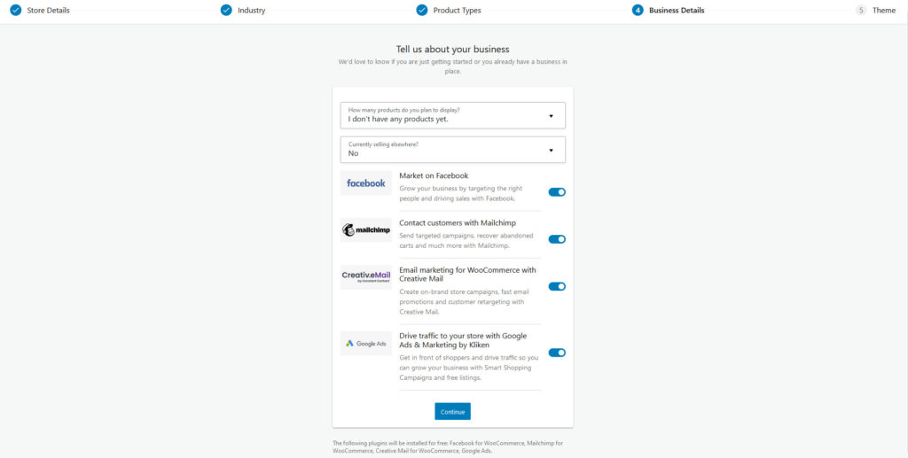 So richten Sie WooCommerce ein - Geschäftsdetails
