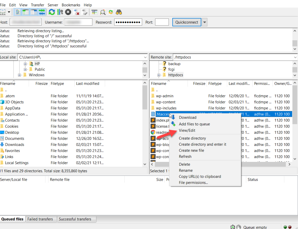 htaccess datei bearbeiten wordpress