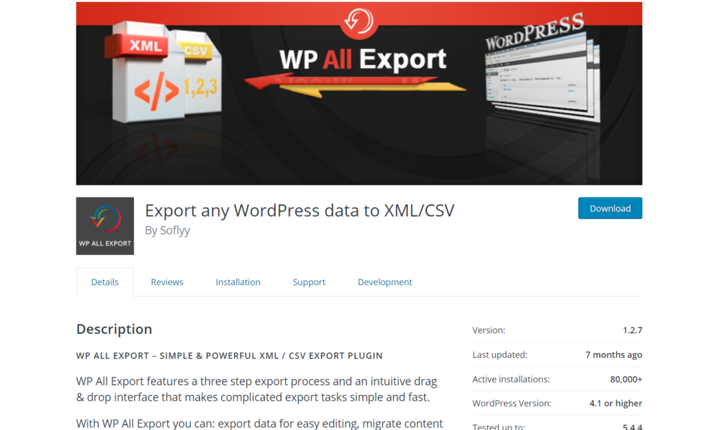 wp all export