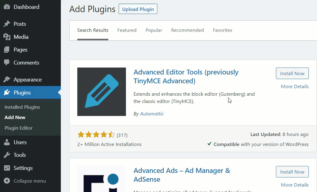 installer le plug-in d'outils d'édition avancés