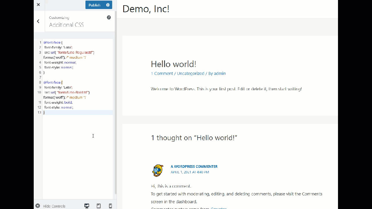 changer la police dans wordpress lato body font