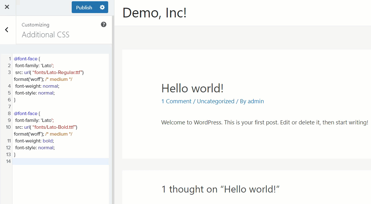 changer la police dans la police wordpress lato en utilisant
