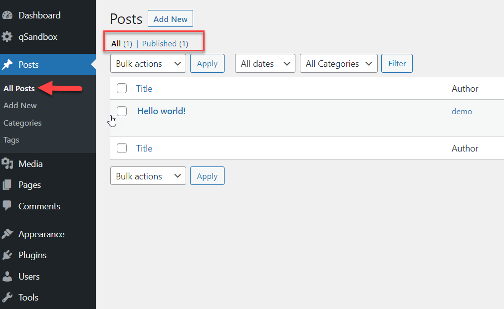Blogbeiträge gelöscht
