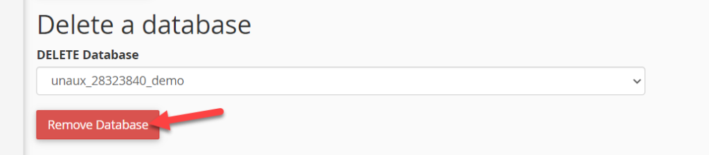 Datenbank entfernen