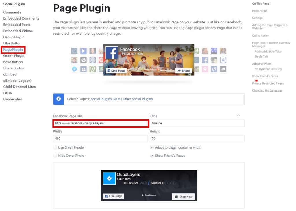 plugin de page facebook ajouter des flux de groupe facebook