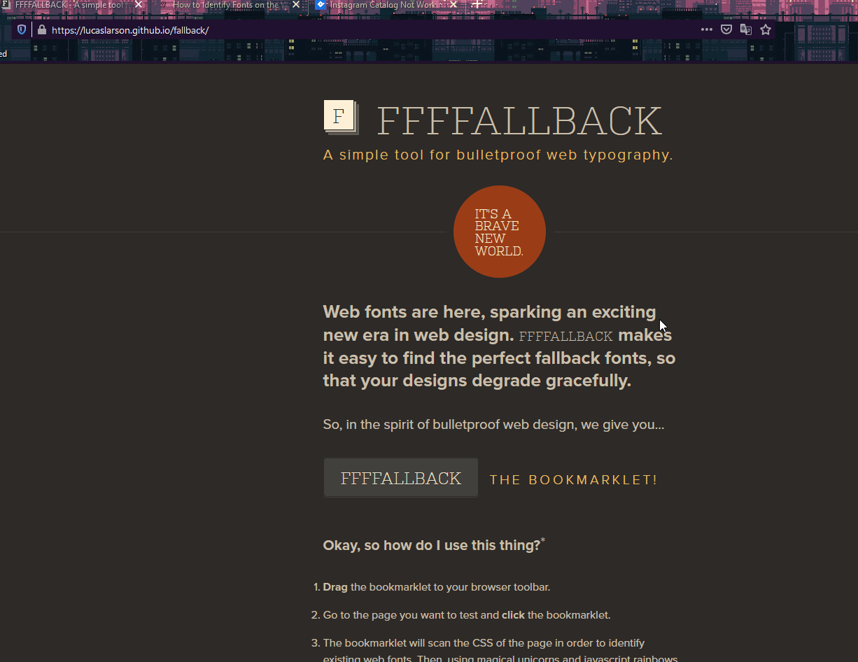 mengidentifikasi font di situs web - FFFFallback