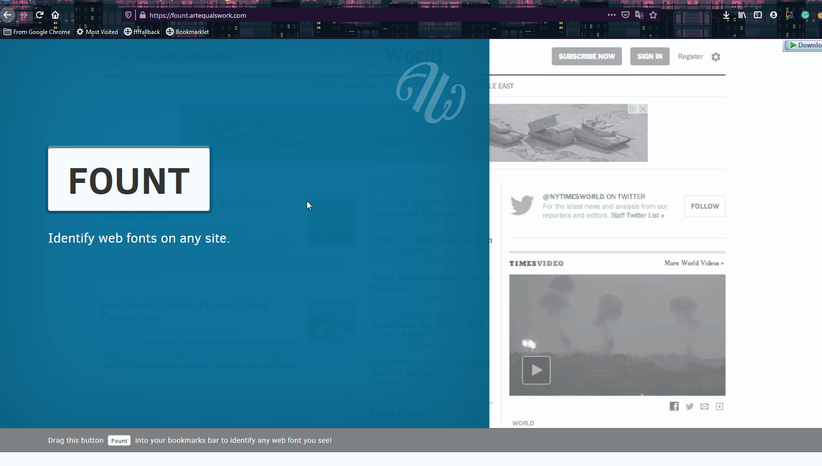 mengidentifikasi font di situs web - bookmarklet font