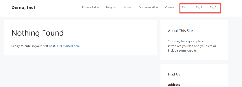 Tags im Frontend