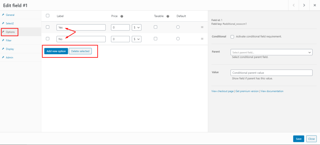 เพิ่มฟิลด์อัปโหลดแบบกำหนดเองใน WooCommerce - ตัวเลือกฟิลด์แบบมีเงื่อนไข