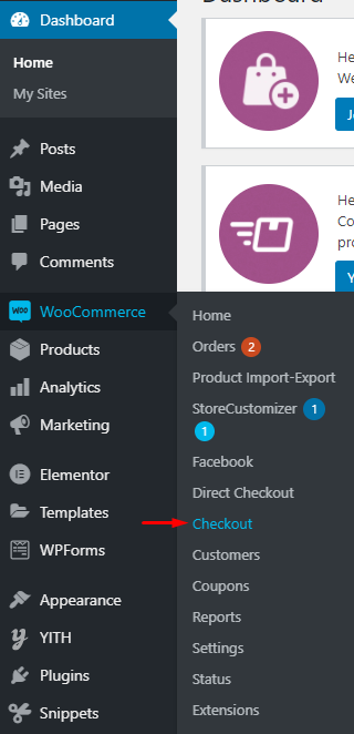 ไปที่การตั้งค่า WooCommerce Checkout Manger