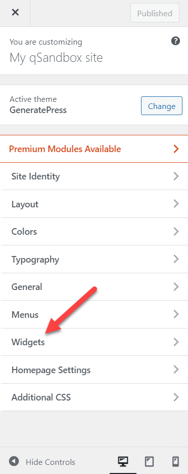 ajouter des messages à une page dans wordpress - option de widgets disponible