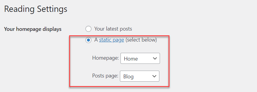 page statique configurée