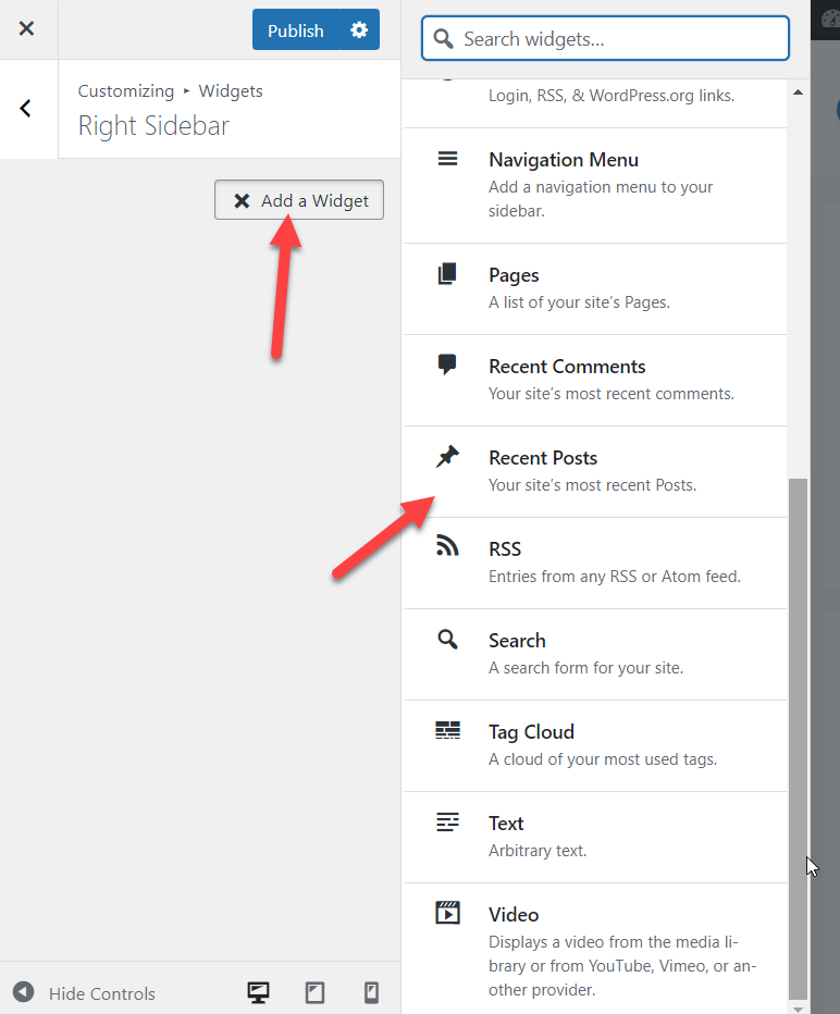 ajouter des messages à une page dans wordpress - ajouter un widget de messages récents