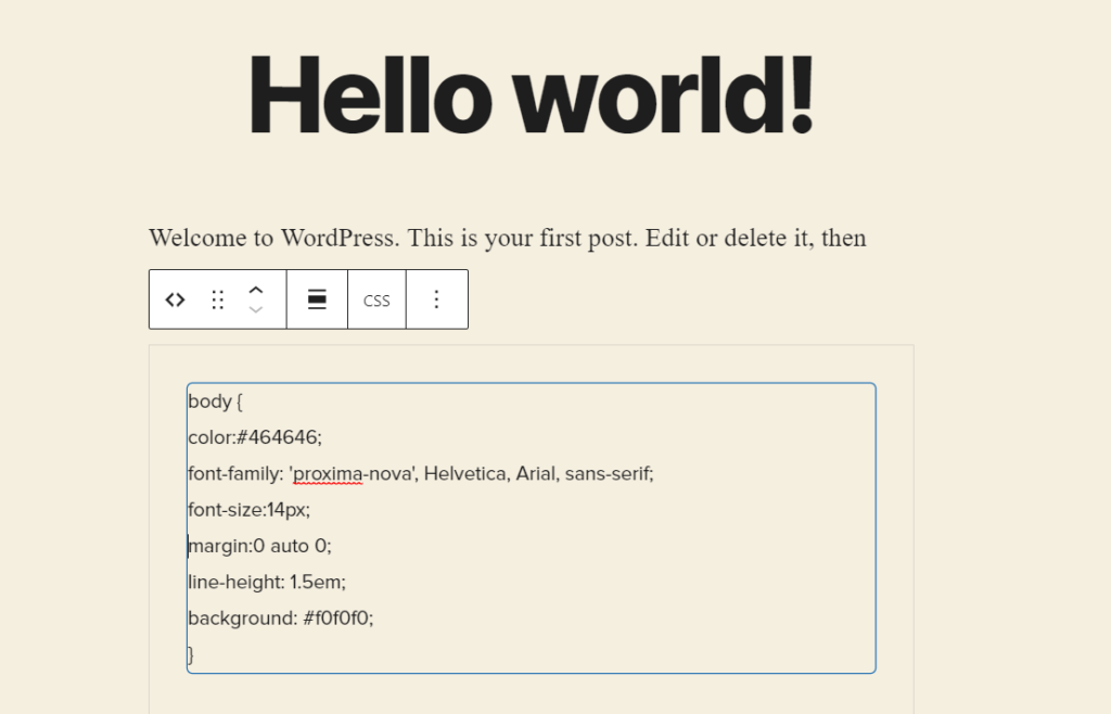 cssコードを貼り付けます