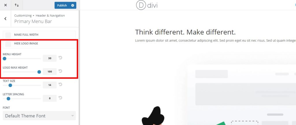 la barre de menu principale correspond au menu du bureau et du mobile
