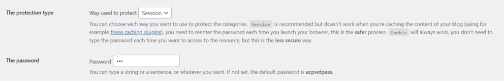mot de passe protéger la page dans wordpress - session et mot de passe