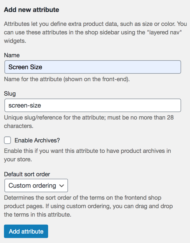 Comment ajouter des attributs de produit WooCommerce avec des variantes