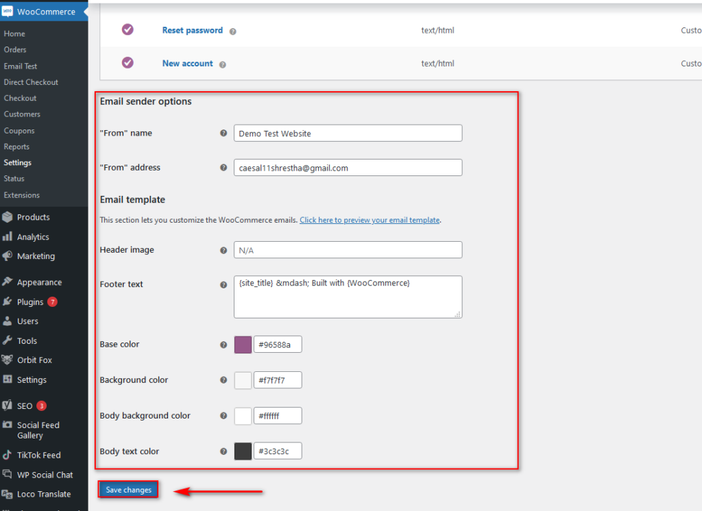 modifier les modèles d'e-mail woocommerce - personnaliser les options d'e-mail woocommerce