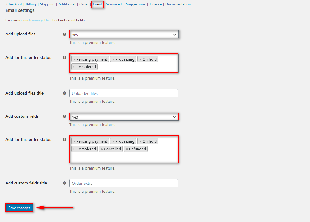 modifier les modèles d'e-mails woocommerce - champs personnalisés du gestionnaire de paiement woocommerce
