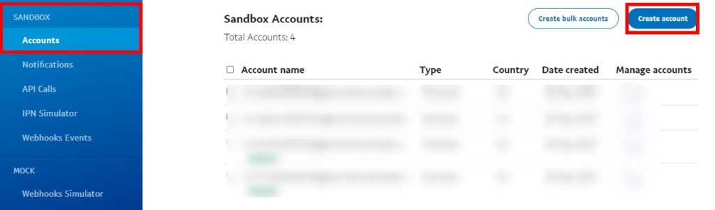 créer un compte paypal sandbox tester les commandes woocommerce