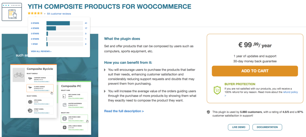 Meilleurs plugins de produits composites - YITH Composite Products for WooCommerce
