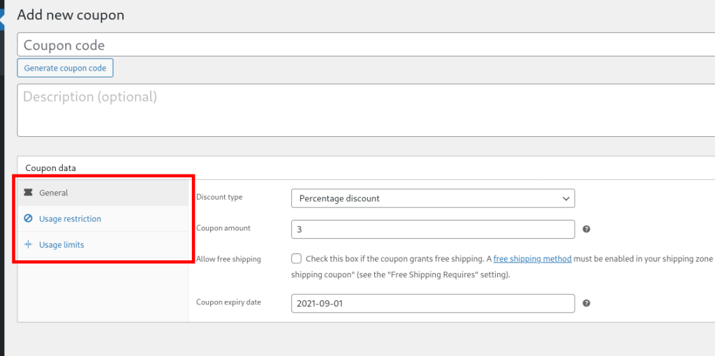 Erstellen Sie Woocommerce-Gutscheineinstellungen