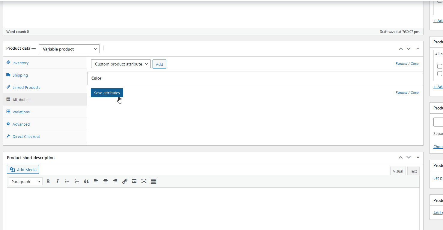 agregar variaciones de productos en woocommerce - agregar variación de atributo global