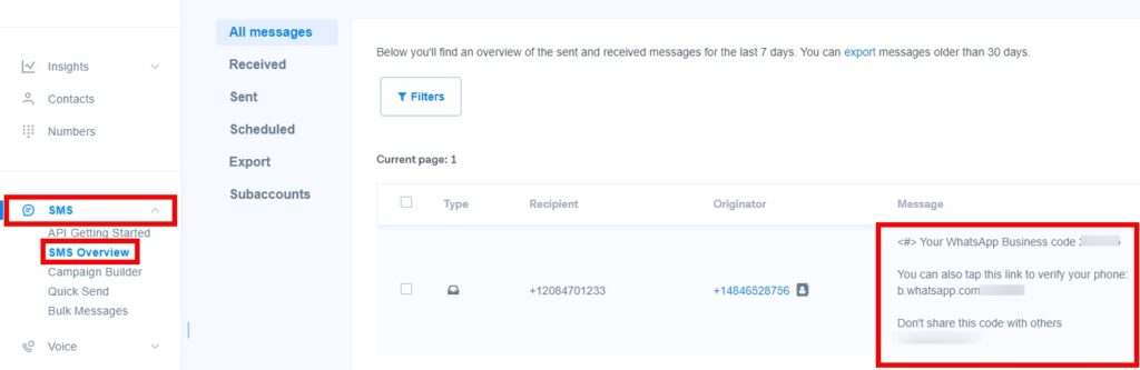 SMS-Übersicht Holen Sie sich die virtuelle WhatsApp-Nummer