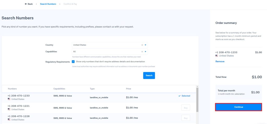 Messagebird-Bestellzusammenfassung Erhalten Sie die virtuelle WhatsApp-Nummer