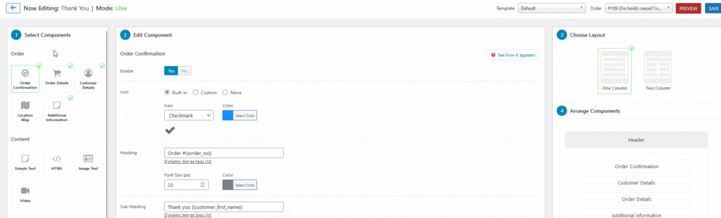 woocommerce 감사 페이지 사용자 정의 - 다음 영화는 간단한 텍스트를 활성화합니다.
