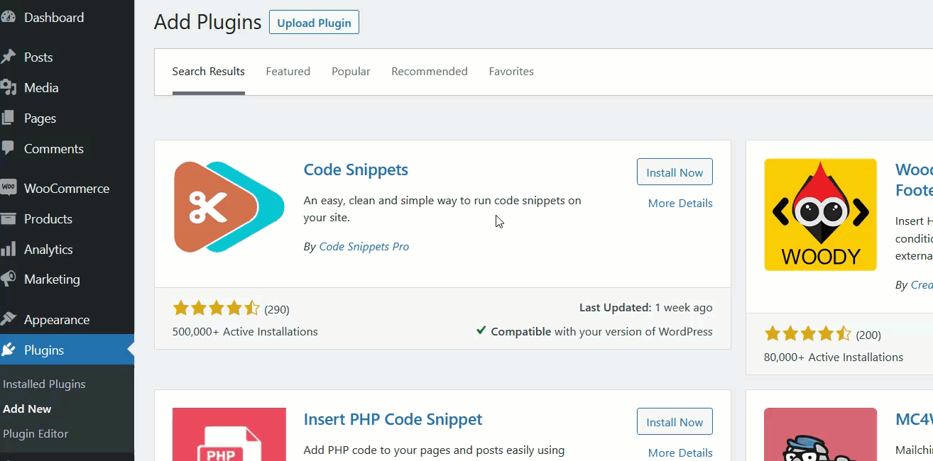 instal plugin cuplikan kode
