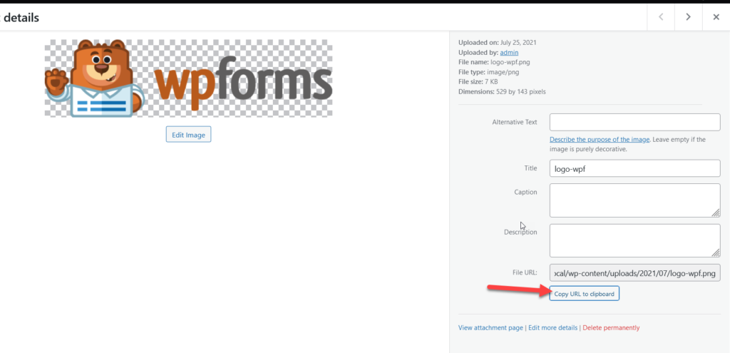 copiar URL de medios