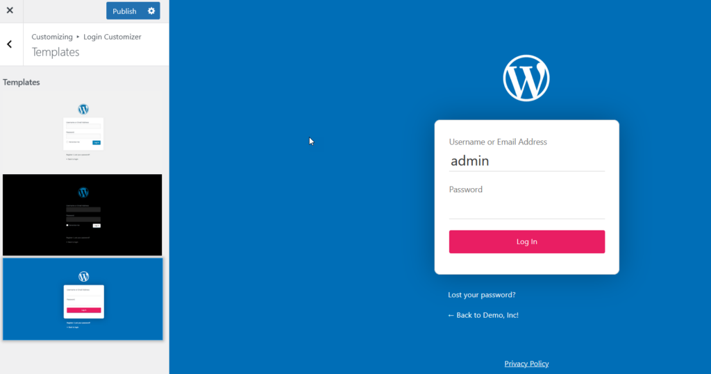 personalizar la página de inicio de sesión de wordpress - plantillas