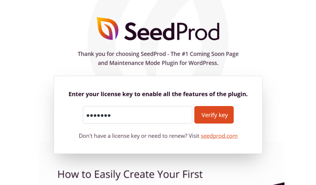 verificar la clave de licencia de seedprod