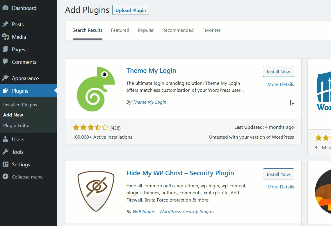 instalar tema mi complemento de wordpress de inicio de sesión