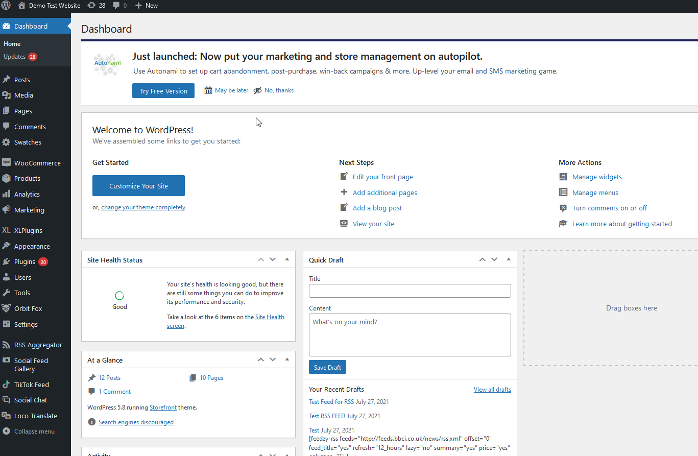 crear agregador de noticias en WordPress - agregar fuente de alimentación RSS