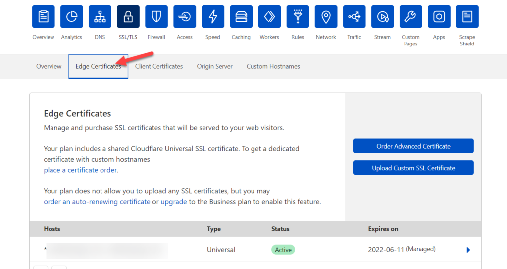 redirigir una página de wordpress - certificados ssl edge
