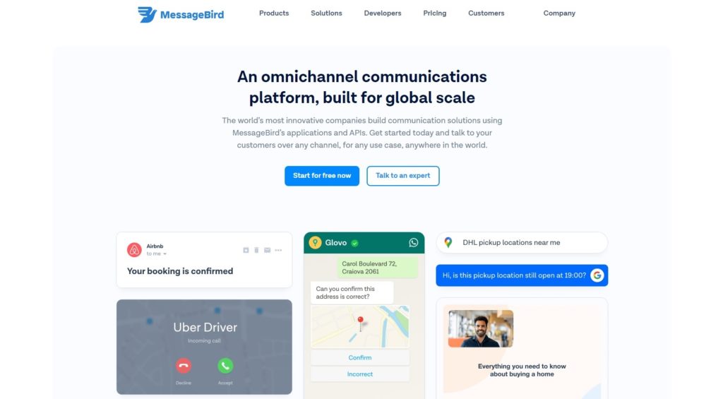 Messagebird meilleures applications de numéros de téléphone virtuels