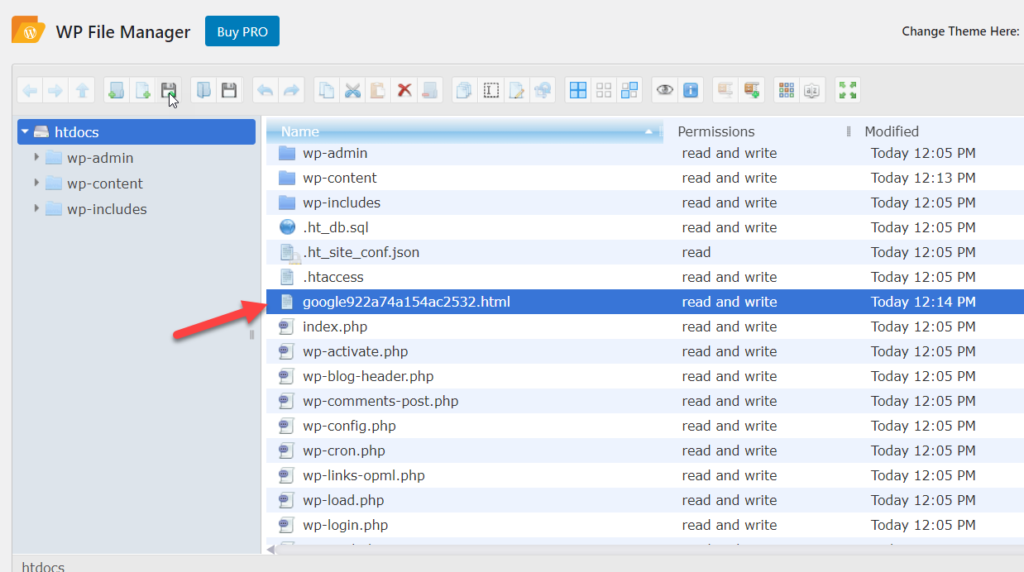 aggiungi il sito WordPress a Google Search Console - carica il file di verifica