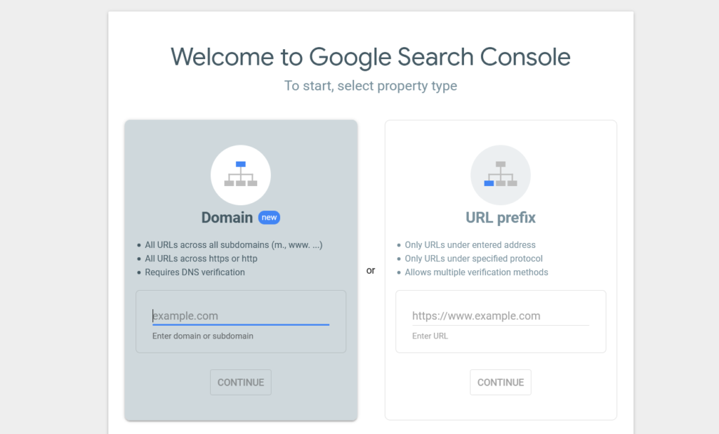 aggiungi il sito WordPress a Google Search Console - gsc home